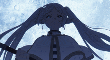 a drawing of a girl with long white hair and a cape