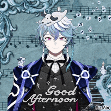 a picture of a boy with the words good afternoon written on the bottom