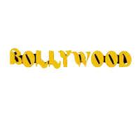 a white background with the word bollywood in yellow letters