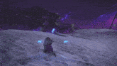 a video game character is fighting a large monster