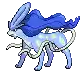 a pixel art of a blue pokemon with a long tail .