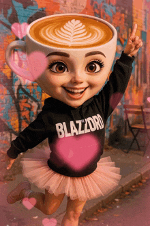 a girl wearing a black hoodie that says blazord