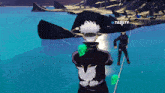 a man is fishing in a video game with ta3stv in the upper left corner