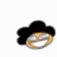 a close up of a cartoon face with a surprised look on his face