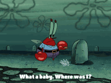 spongebob squarepants mr krabs grave what a baby where was i