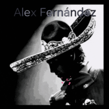 a black and white photo of alex fernandez
