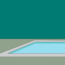a cartoon penguin is jumping into a pool