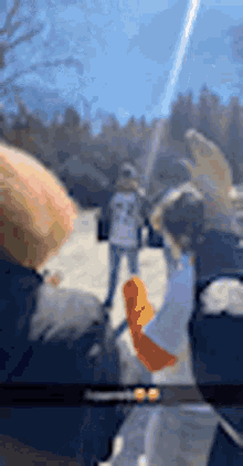 a blurry picture of a person wearing bunny ears .