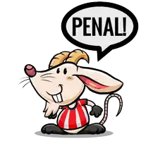 a cartoon mouse with a speech bubble that says " penal "