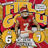 a football player with the number 7 on his jersey is kneeling down