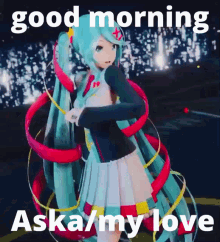 Aska Hatsune Miku GIF - Aska Hatsune Miku Good Morning GIFs