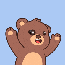 a brown teddy bear wearing sunglasses and a youtube icon on his face