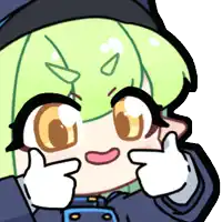 a cartoon drawing of a girl with green hair