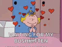 Hearts Charlie Brown GIF - Hearts Charlie Brown Waitting For My Bush Kitten GIFs