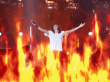 harry styles on fire flames yes win