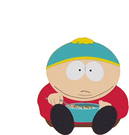 Eating Cereals Eric Cartman Sticker - Eating Cereals Eric Cartman South Park Stickers
