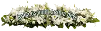 a bunch of white flowers with the words " raha usanum arama deve "