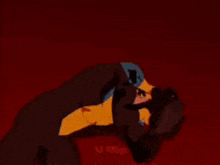 a cartoon of a man with a yellow mask on his face and blood on his face .