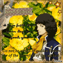 a good evening card with a picture of a man