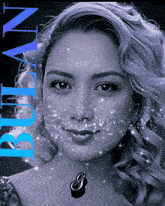 a black and white photo of a woman 's face with the name rubin on the bottom
