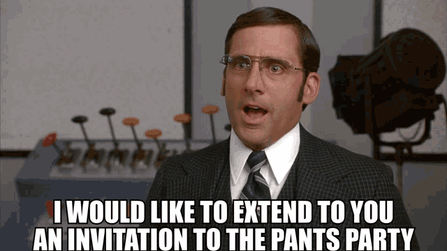Anchorman Pants Party GIF - Anchorman Pants Party Invitation To Pants Party GIFs