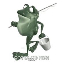Frog Going Fishing GIF