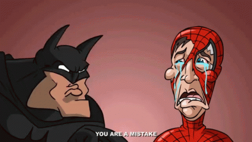 Batman Spiderman GIF - Batman Spiderman Mistake - Discover & Share GIFs