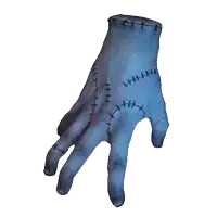 a close up of a hand with stitches on it against a white background