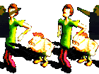 a group of shaggy cartoon characters dancing together