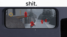 a screenshot of a video game with the word shit at the bottom