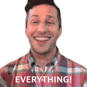 Everything Andy Samberg Sticker - Everything Andy Samberg Esquire Stickers