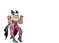 a pixel art drawing of a person holding a sword and arrows in their hands .