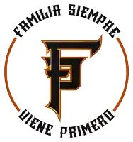 a logo for familia siempre viene primero with a black letter f