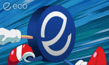 a blue circle with a white e on it and the word eco on the bottom