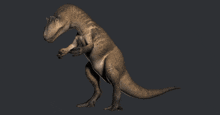 a 3d rendering of a dinosaur with a gray background