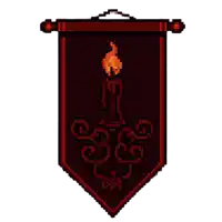 a pixel art of a candle with a flame on it