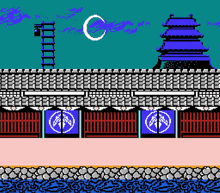 a pixel art drawing of a castle with the letter c in the sky