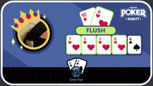 a game of poker is being played on a computer