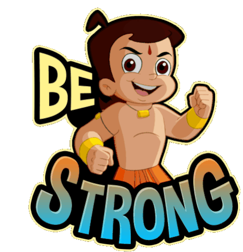 Be Strong Chhota Bheem Sticker - Be Strong Chhota Bheem Strong Raho Stickers