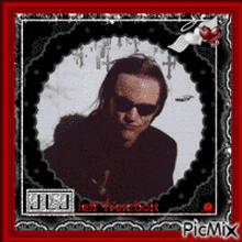 a picture of a man with sunglasses and the name jeff wambalt on it