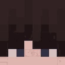a close up of a minecraft character 's face with brown hair and blue eyes .