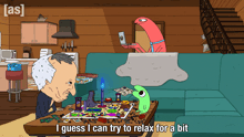 a cartoon says i guess i can try to relax for a bit on the bottom