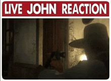 a red sign that says live john reaction