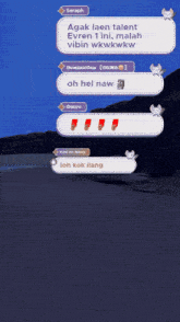a screenshot of a chat between seraph and a few other people