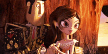 a man and a woman are standing next to each other in a scene from a movie