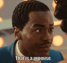 a man says that is a promise while looking at a woman
