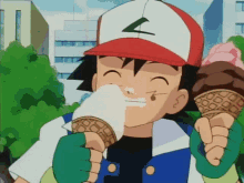 ice cream anime food ash ketchum pokemon