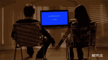 Holding Hands Watching Tv GIF