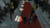 a screenshot of a video game shows a crowd of soldiers holding flags
