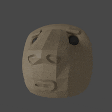 a 3d model of a face with a hole in the middle of the nose